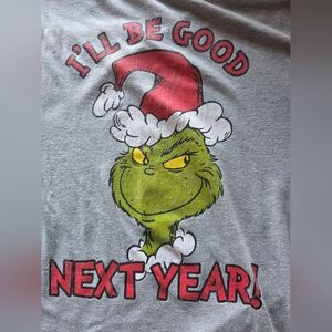 Gently Used Mens size Large The Grinch pj's shirt in gray